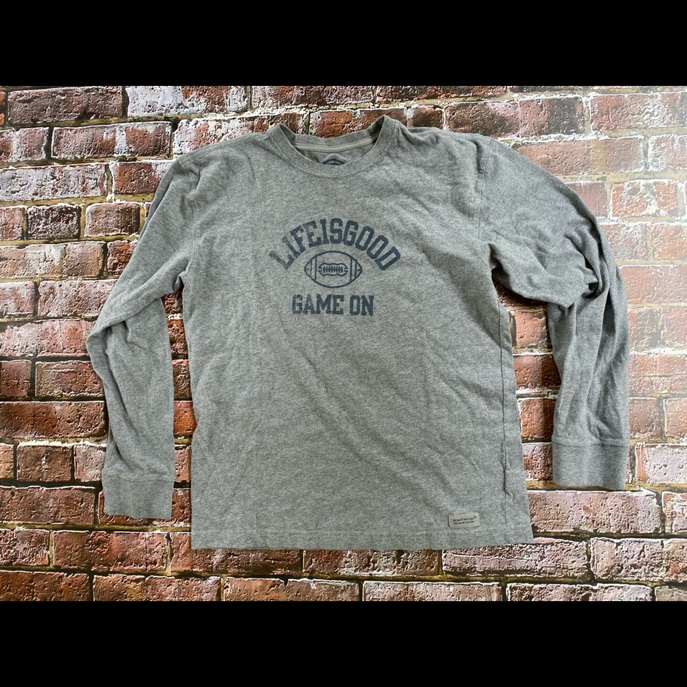 EUC Life Is Good L/S Football T-shirt